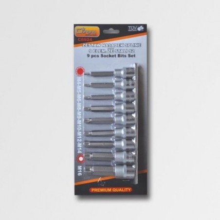 Trebor Sada nástavcov SPLINE M4-M16 100mm 1/2&quot PC6924