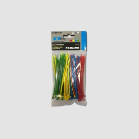 XTline Viazacia páska 100x2,5mm 50ks farebná nylon XT891025