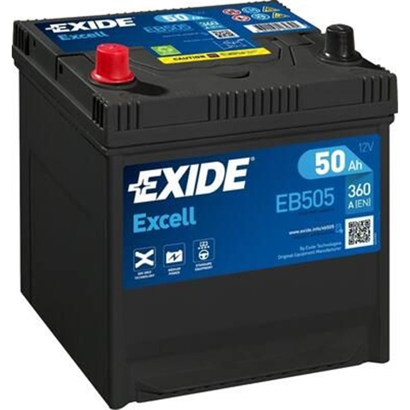 Exide autobatéria Excell 12V 50Ah 360A EB505
