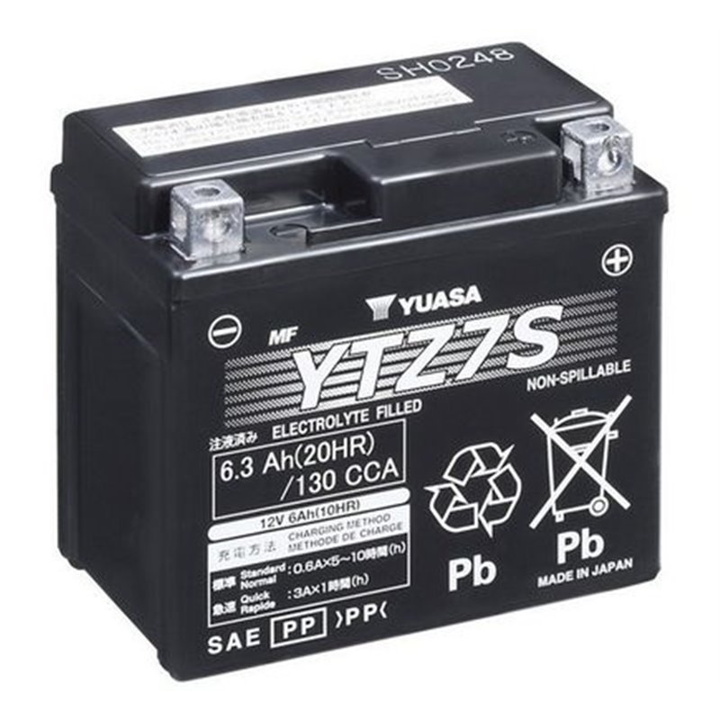 YUASA motobatéria 12V, 6,3 Ah, 130A, YTZ7S