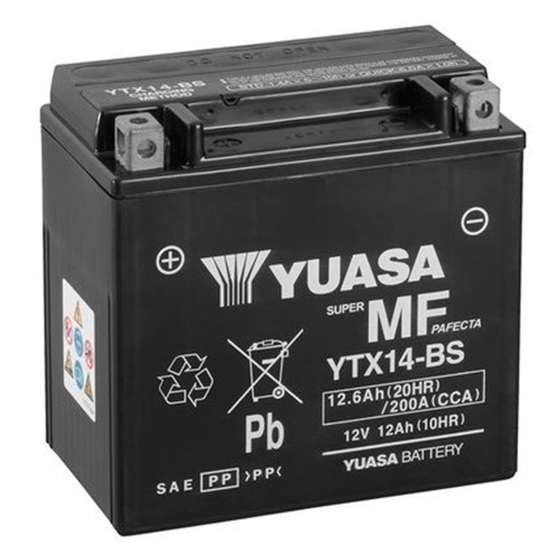 YUASA motobatéria 12 V,12,6 Ah, 200A, YTX14-BS