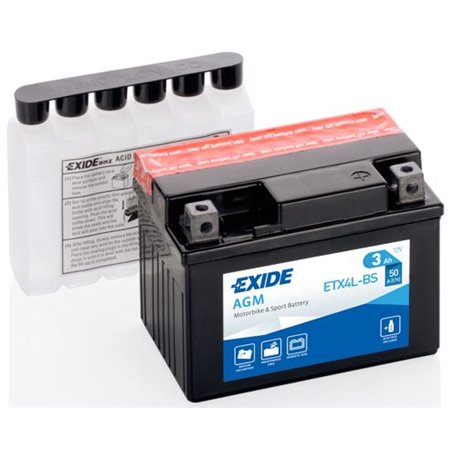 EXIDE motobatéria AGM ,12V , 3AH , 50A , ETX4L-BS