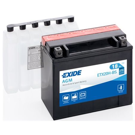 EXIDE motobatéria AGM , 12V, 18 Ah, 270 A, ETX20H-BS