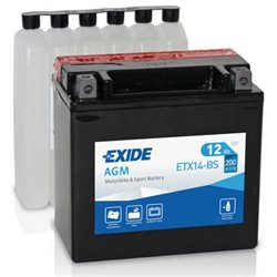 EXIDE motobatéria AGM,12V, 12 Ah, 200 A, ETX14-BS