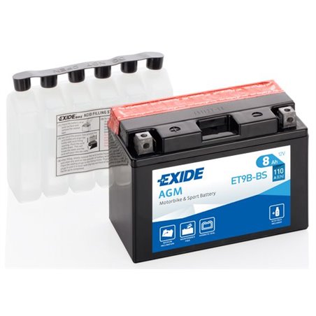 EXIDE motobatéria AGM12 V, 8Ah, 110 A, ET9B-BS