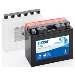 EXIDE motobatéria AGM 12V, 10 Ah, 160 A, ET12B-BS