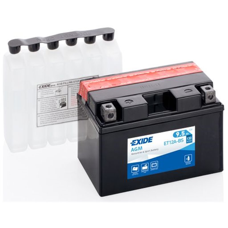 EXIDE motobatéria AGM 12V, 9,5AH , 130A , ET12A-BS