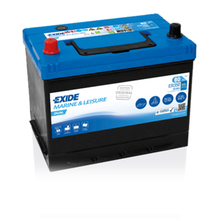 Exide DUAL 80Ah Autobateria12V, 510A , ĽAVÁ !!! ER350