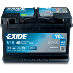 EXIDE EFB 70Ah AutobatériaStart-Stop 12V , 760A , EL700