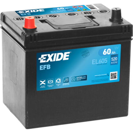 EXIDE EFB 60AhAutobatéria Start-Stop12V , 520A , ĽAVÁ !!! EL605