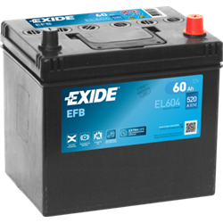 EXIDE EFB 60Ah AutobatériaStart-Stop 12V , 520A , EL604