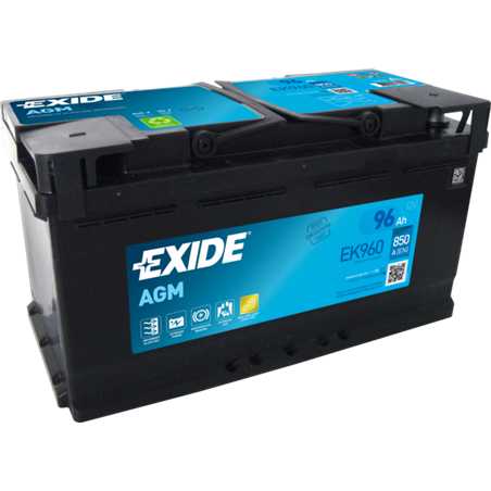 EXIDE AGM 96Ah AutobatériaStart-Stop 12V 850A EK960