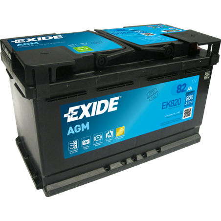 EXIDE AGM 82Ah AutobatériaStart-Stop 12V , 800A , EK820