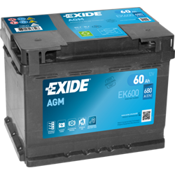 EXIDE AGM 60Ah AutobatériaStart-Stop 12V , 680A , EK600