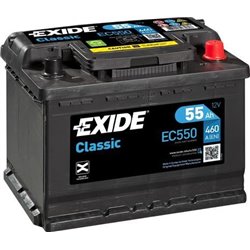 EXIDE Classic 55AhAutobatéria 12V , 460A , EC550