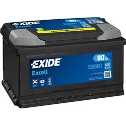 EXIDE Excell 80Ah Autobatéria, 12V , 640A , EB800