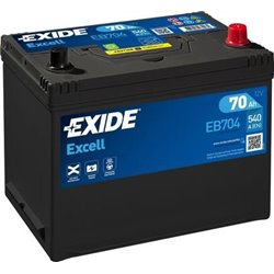 EXIDE Excell 70Ah Autobatéria, 12V , 540A , EB704