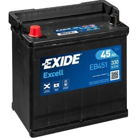 EXIDE Excell 45Ah Autobatéria, 12V , 330A , ĽAVÁ !!! EB451