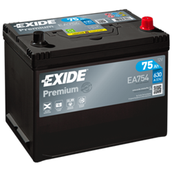 EXIDE Premium 75AhAutobatéria 12V , 630A, EA754