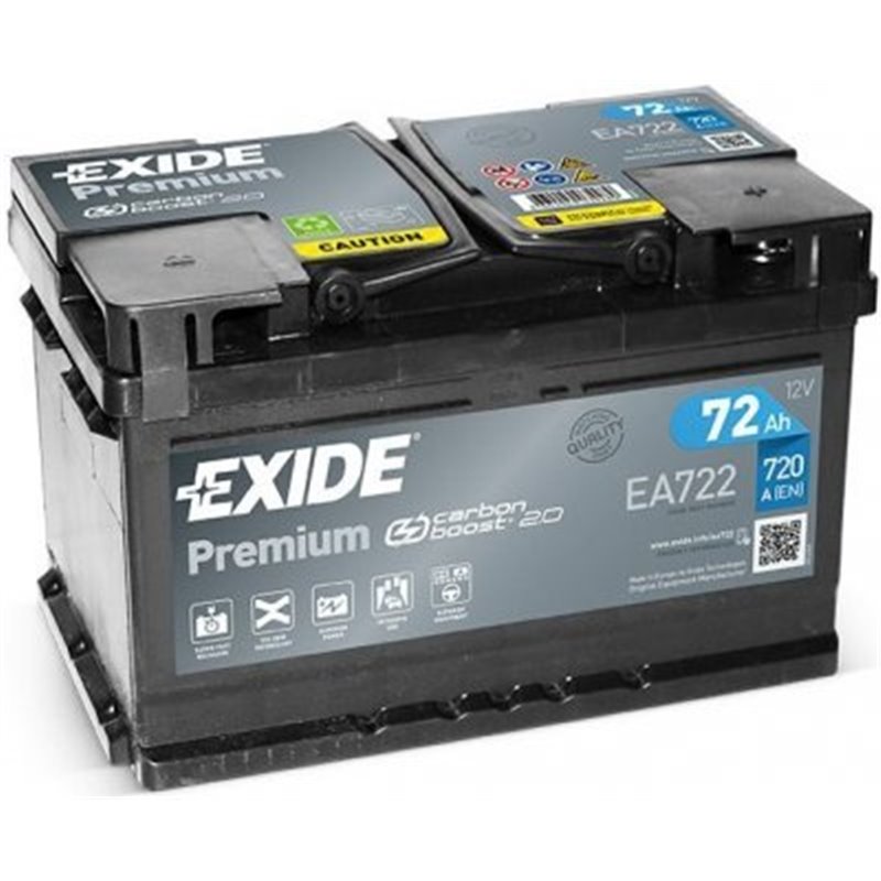 EXIDE Premium 72AhAutobatéria 12V, 720A, EA722