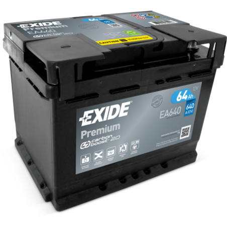 EXIDE Premium 64AhAutobatéria 12V, 640A, EA640