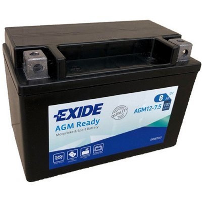 EXIDE motobatéria 12 V, 8Ah, 120 A, EXIDE AGM12-7.5