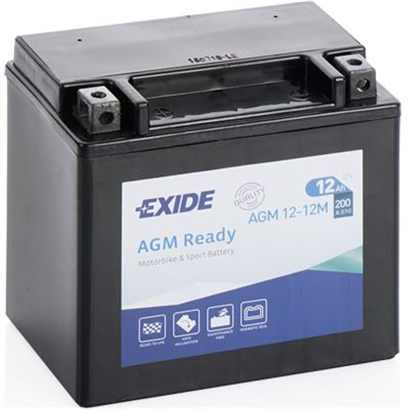 EXIDE motobatéria AGM 12V, 12AH , 200A , AGM12-12M