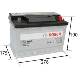 BOSCH S3 70Ah Autobatéria12V , 640A , 0 092 S30 080