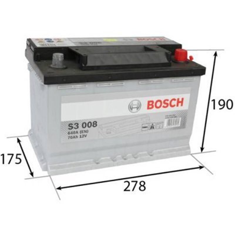 BOSCH S3 70Ah Autobatéria12V , 640A , 0 092 S30 080