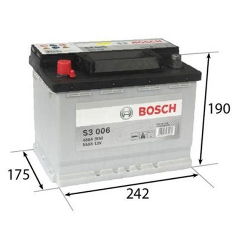 BOSCH S3 56Ah Autobatéria 12V, 480A , ĽAVÁ !!! 0 092 S30 060