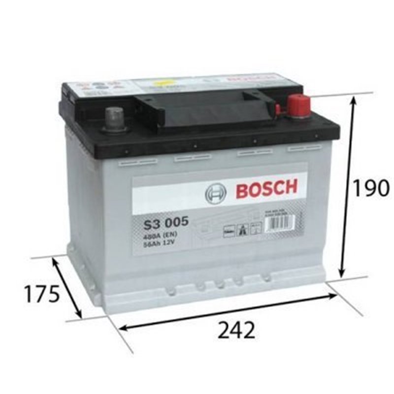 BOSCH S3 56Ah Autobatéria12V , 480A , 0 092 S30 050