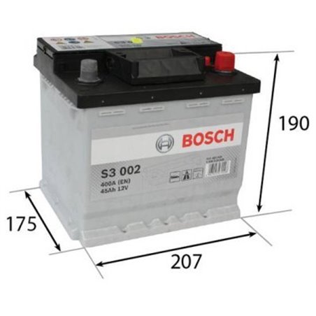 BOSCH S3 45Ah Autobatéria12V , 400A , 0 092 S30 020