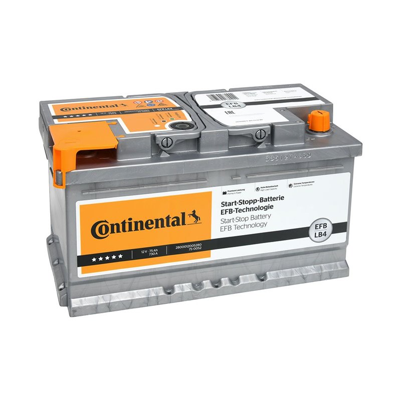 CONTINENTAL EFB 75AhAutobatéria 12V ,LB4,730A , 2800012005280