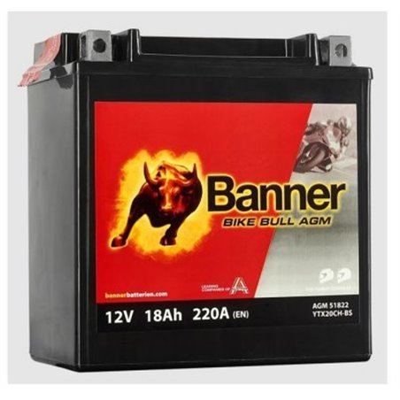 Banner Bike Bull AGM18AH Motobatéria 12V220A YTX20CH-BS 51822