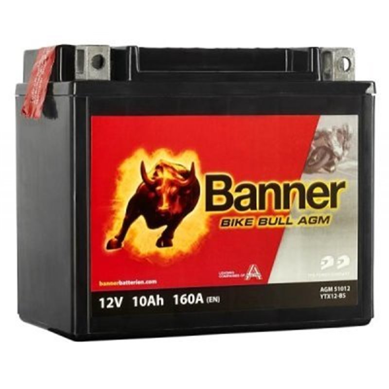 Banner Bike Bull AGM10AH Motobatéria 12V160A YTX12-BS 51012