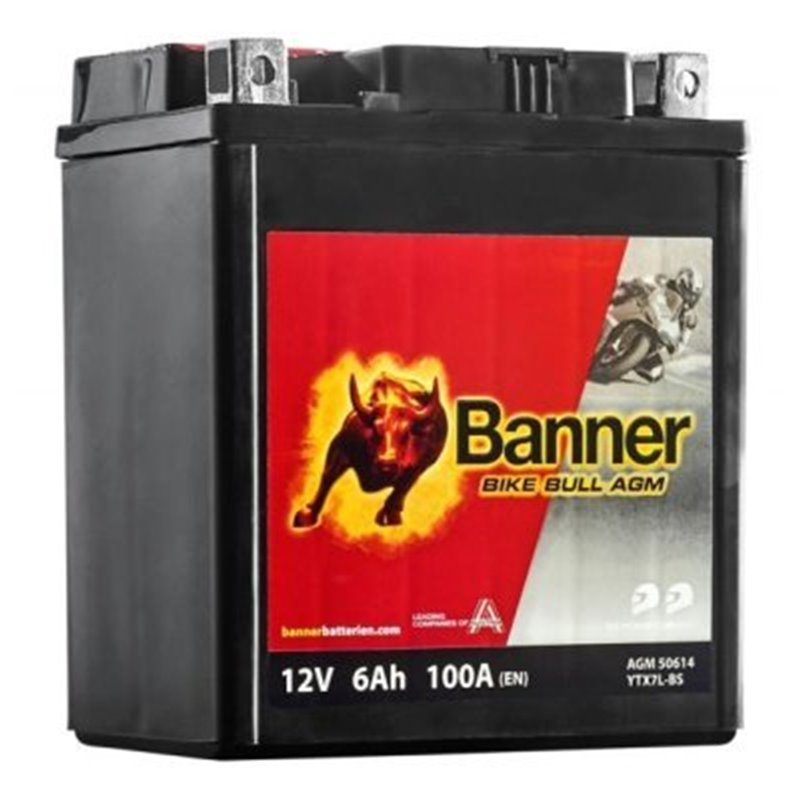 Banner Bike Bull AGM6AH Motobatéria 12V100A YTX7L-BS 50614