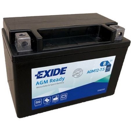 EXIDE motobatéria 12 V, 8 Ah, 120 A, EXIDE AGM12-7.5