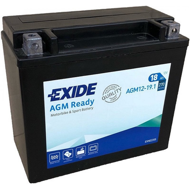 EXIDE motobatéria AGM 12 V, 18 Ah, 270 A, AGM12-19.1