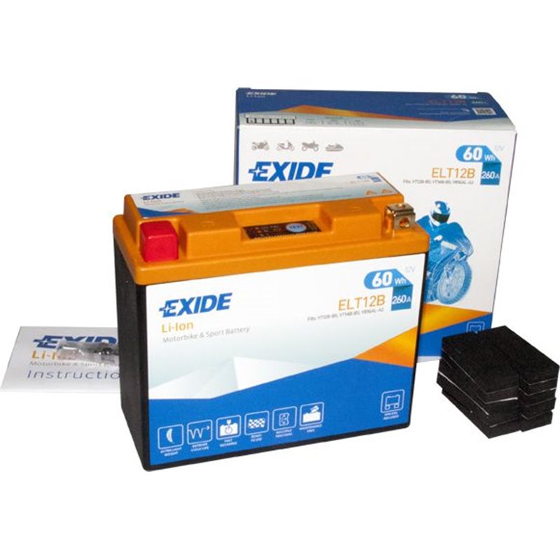 EXIDE Motobatéria BIKE LI-ION 5Ah, 12V ELT12B
