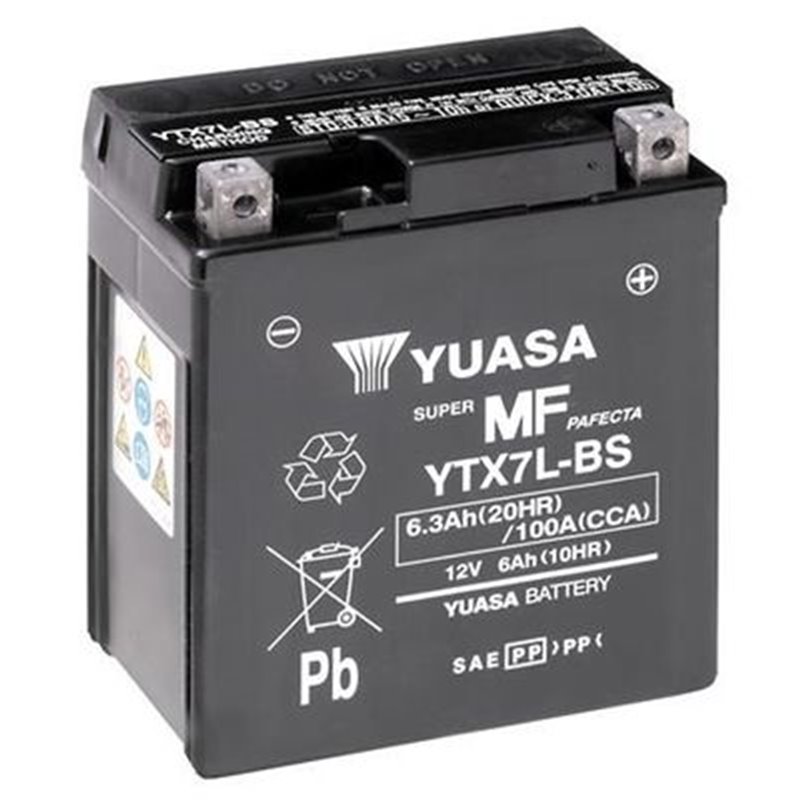 YUASA motobatéria 12 V, 6,3 Ah, 100A, YTX7L-BS