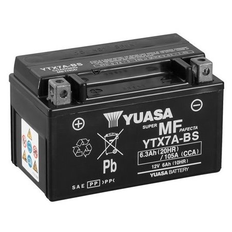 YUASA motobatéria 12 V, 6,3 Ah, 105A, YTX7A-BS