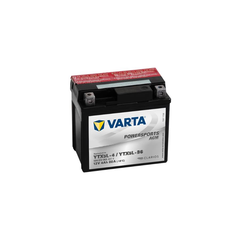 VARTA motobatéria AGM 12V 4AH 80A YTX5L-BS 504 012 003