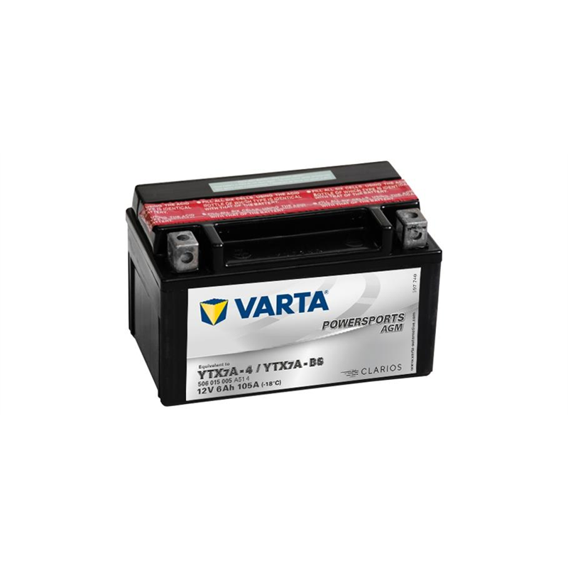 VARTA motobatéria AGM 12V 6AH 105A 506 015 005