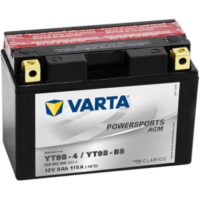 VARTA motobatéria AGM 12V 8AH 115A YT9B-4 509 902 008