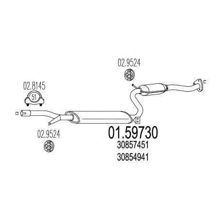 Stredný tlmic výfuku MTS 01.59730