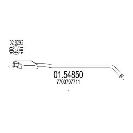 Stredný tlmic výfuku MTS 01.54850