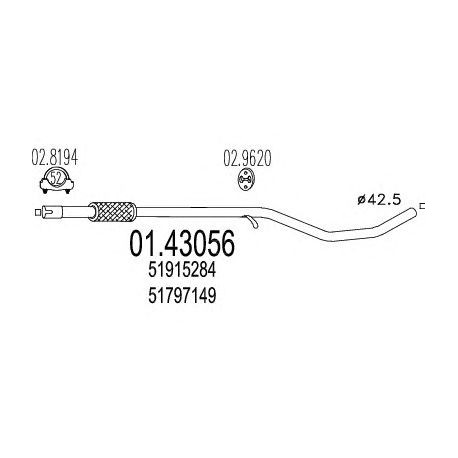 Výfukové potrubie MTS 01.43056