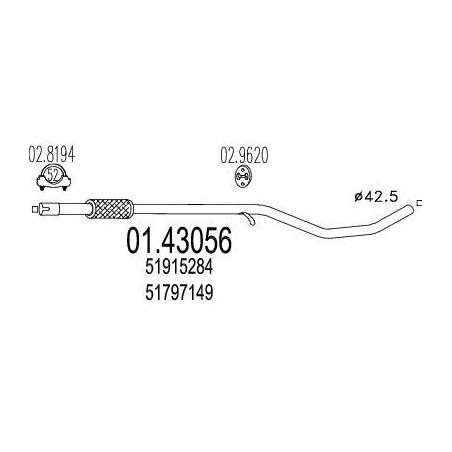 Výfukové potrubie MTS 01.43056