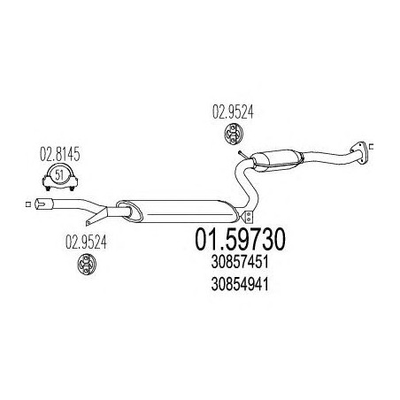 Stredný tlmic výfuku MTS 01.59730