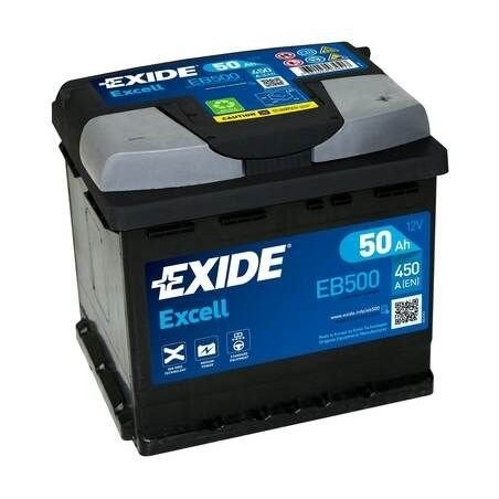 50Ah Autobatéria EXIDE Excell 50Ah 12V 450A EB500